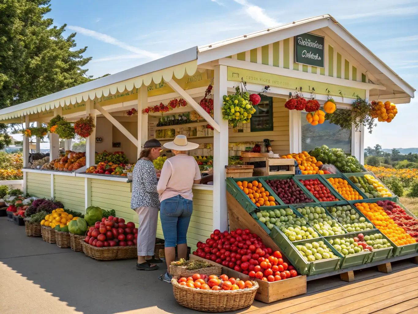 A vibrant image of a Canadian food startup showcasing its organic products at a local farmers market.